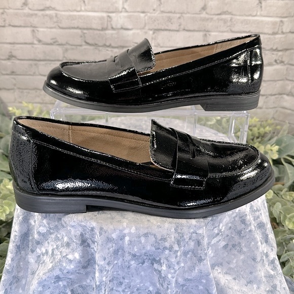 Kelly+Katie Blair Black Patent Round Toe Penny Loafer Dress Flats WMS 10M🖤NWOT - Picture 6 of 10